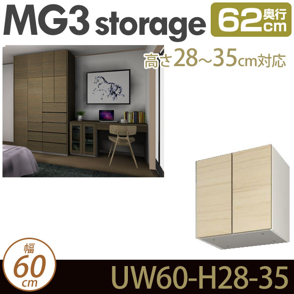 [幅60cm]壁面収納 MG3-storage 上置き 幅60cm 奥行62cm 高さ28-35cm D62 UW60 H28-35 ・7704709